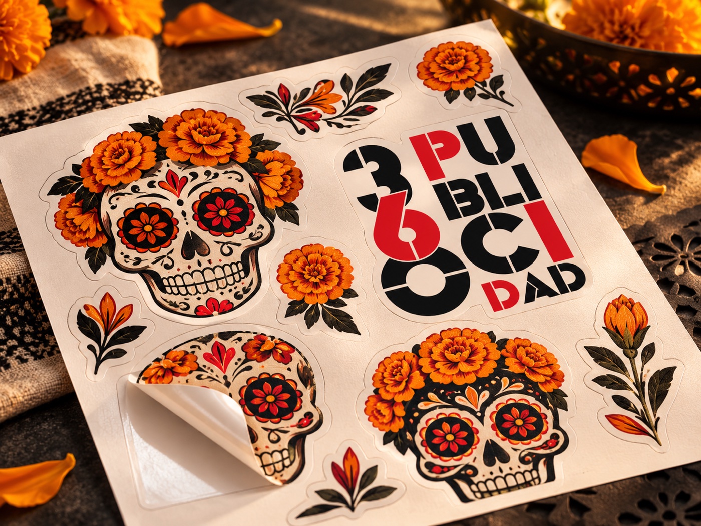 Stickers con medio suaje — concepto ilustrativo